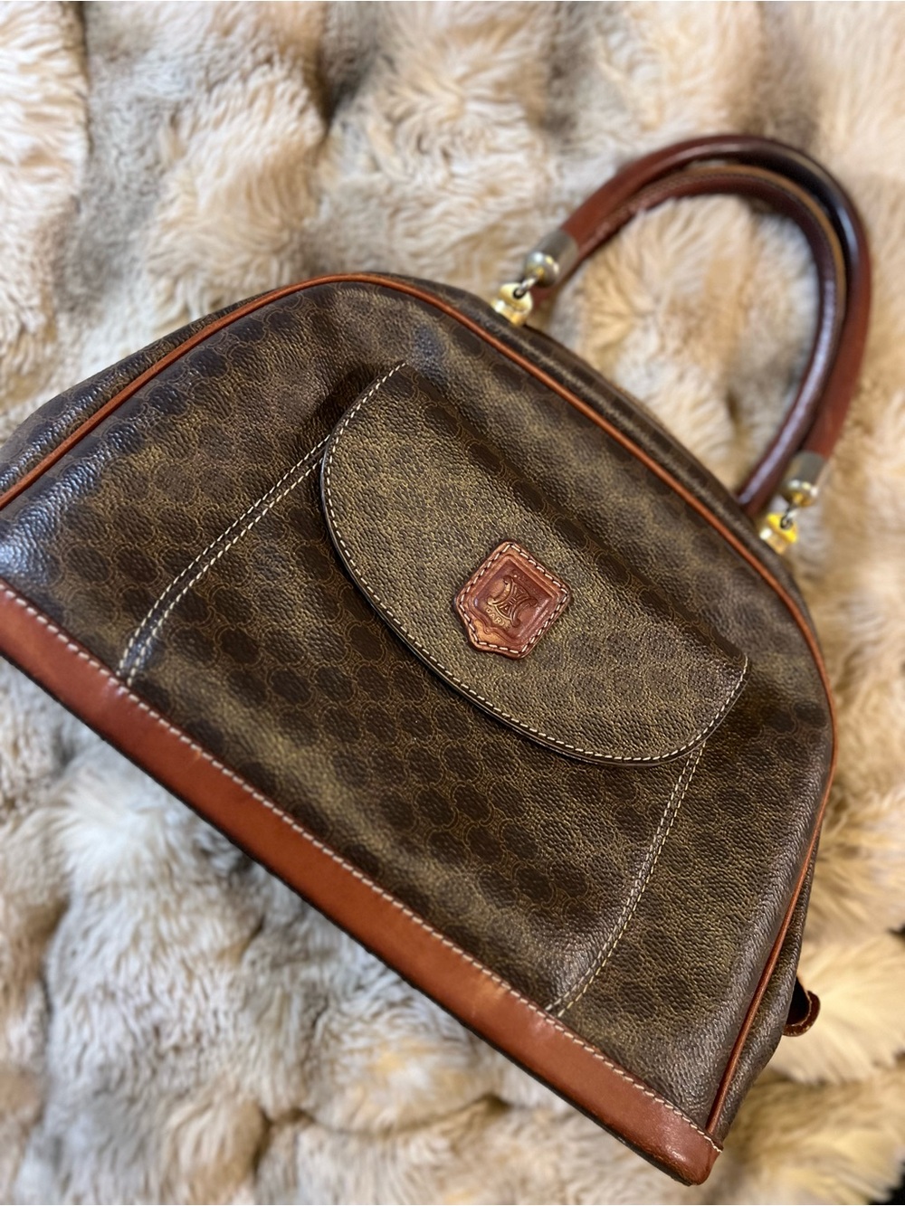 EUC CÉLINE Macadam Leather Dome Satchel M94 (MSRP $900)